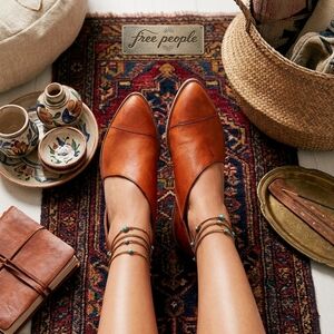 Free People Popular Royale Flat Cutout Asymmetrical Pointed Leather Flats